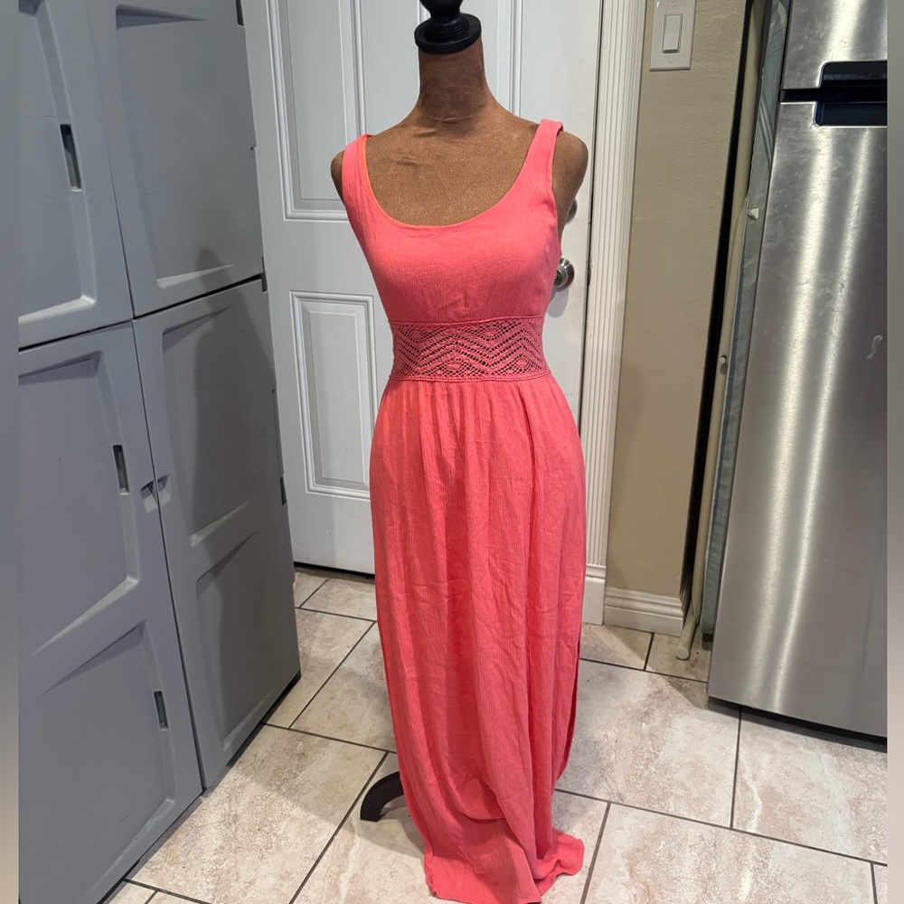 Xhilaration Coral Sleeveless Maxi Dress